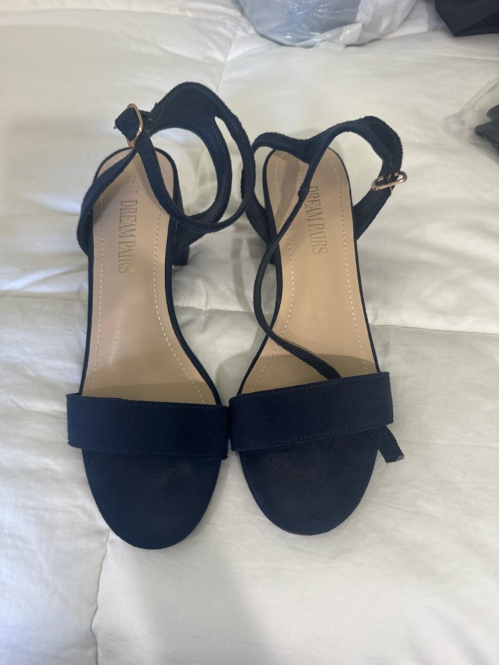 Dream Pairs Black Ankle Strap Open-Toe Block Heel Sandals